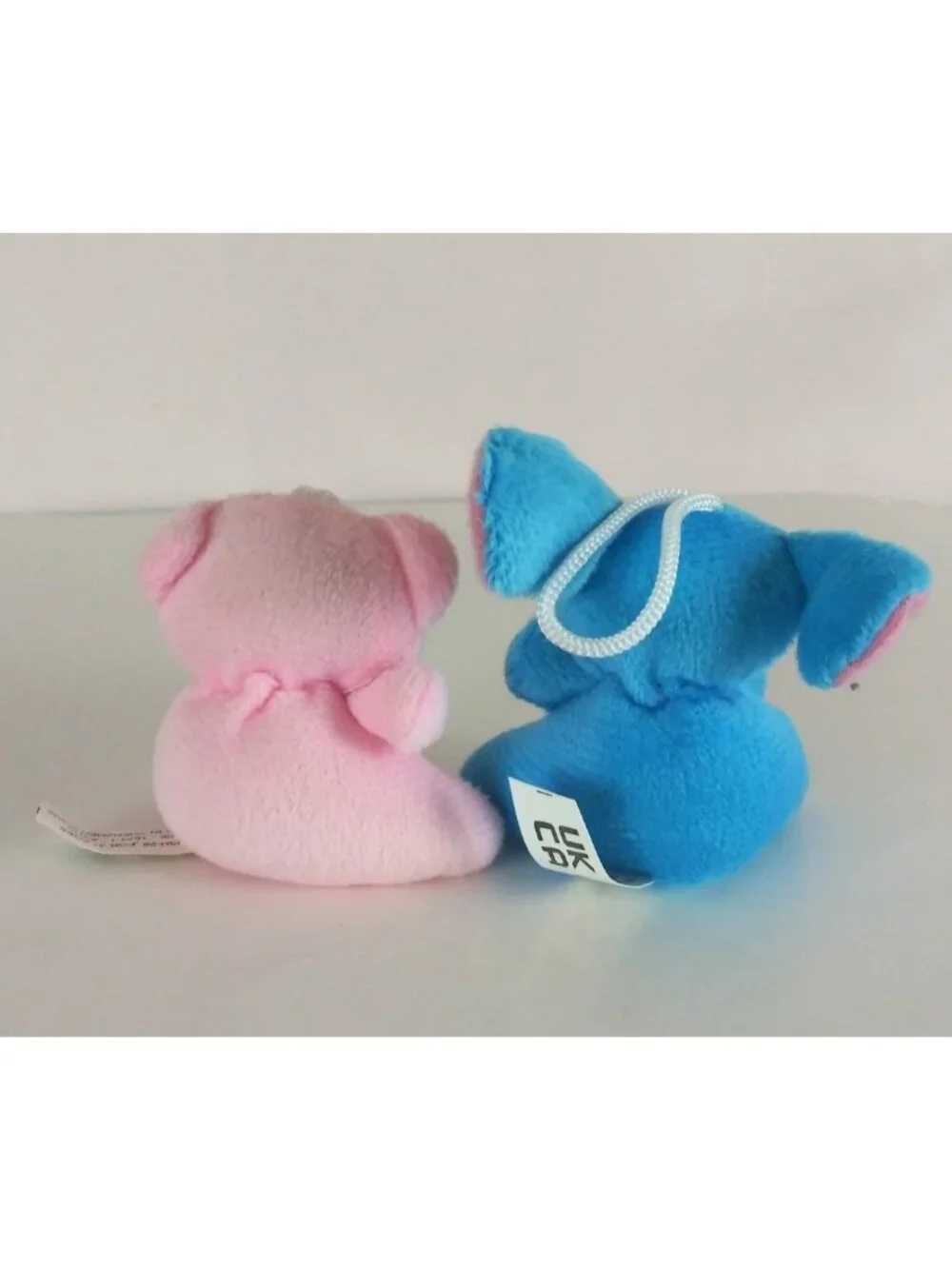 Set Of 2 Foonary Pink Bear & Blue Elephant 2